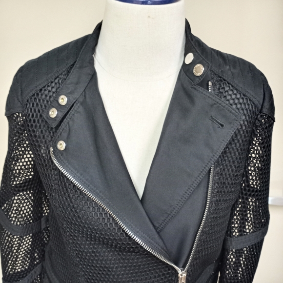 Belstaff Dunstable Black Fishnet Tech Mesh Trench Coat Jacket (XS) - Picture 5 of 11